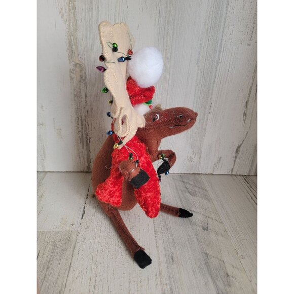 Annalee cozy Christmas moose string light plush decor - Picture 2 of 9
